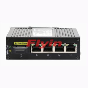 10/100M Industrial Fiber media converter with 4 RJ45 port+1 Fiber port